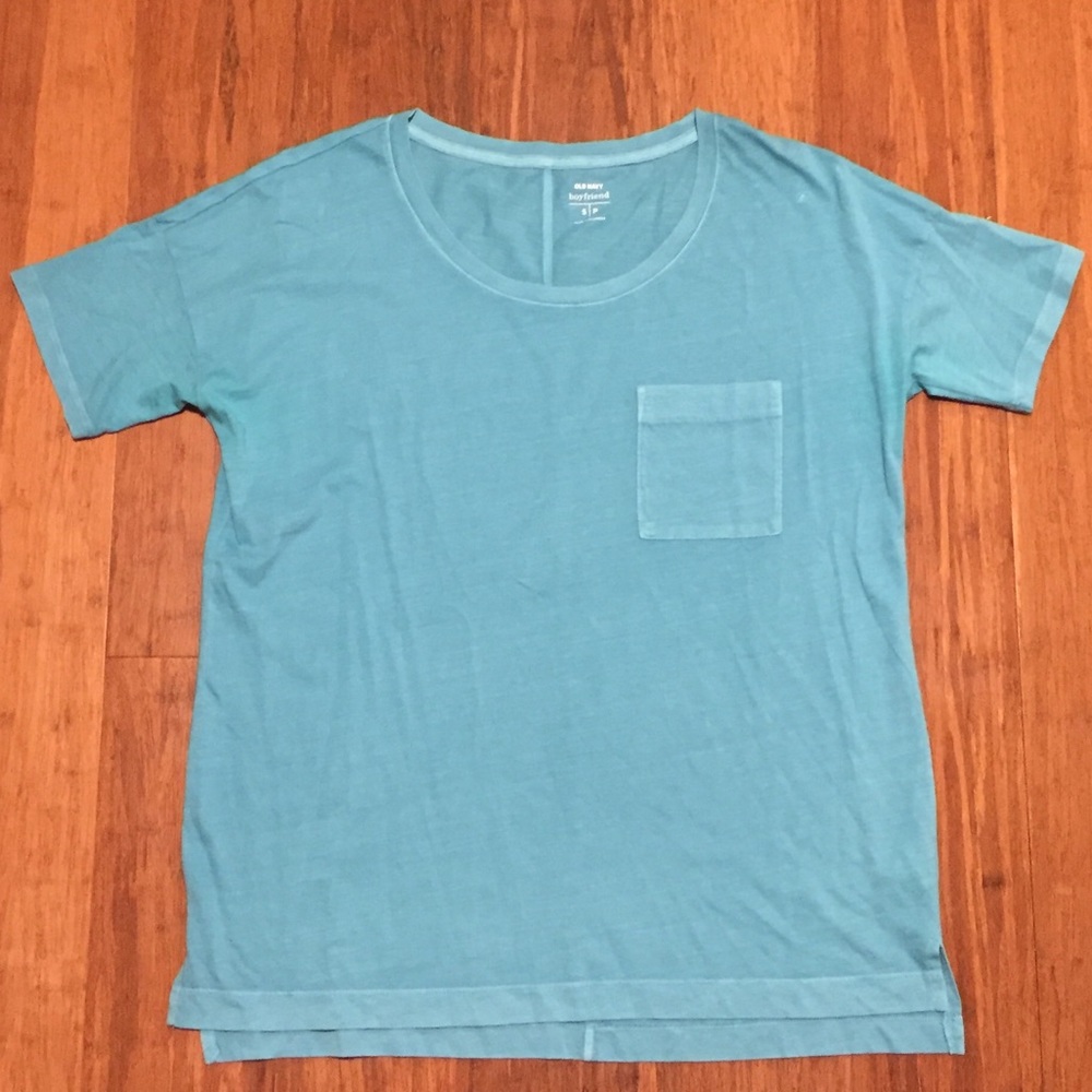 Old Navy Teal Boyfriend Pocket Tee